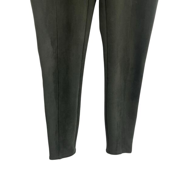 Spanx Pull On High Rise Olive Green Faux Suede Leggings Womens Size Small - Picture 2 of 6